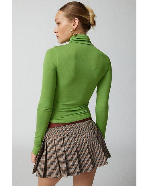 Urban Outfitters Green Uo Sierra Mock Neck Photo-Real Top