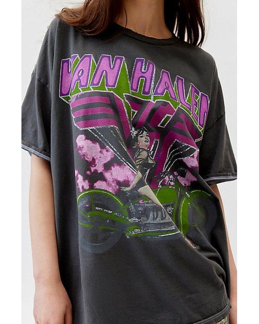 Urban Outfitters Blue Van Halen Motorcycle Washed Oversized Tee