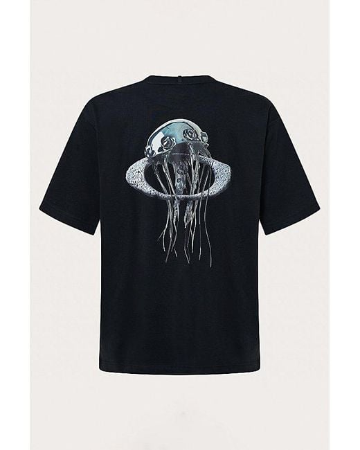 Oakley Black Futurescape Jellyfish Graphic Tee for men