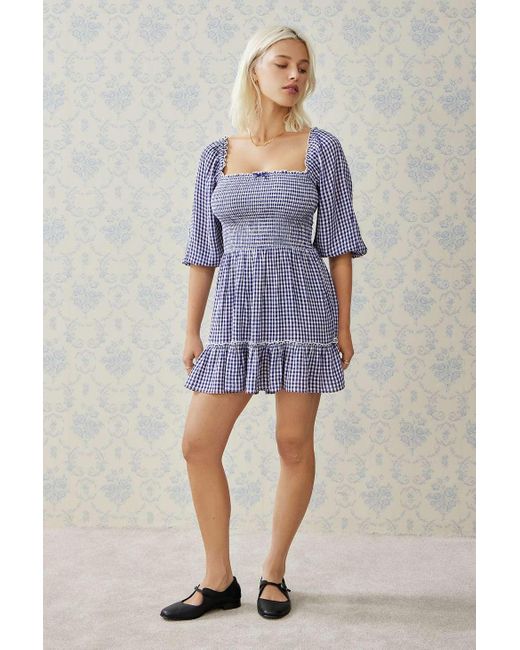 Kimchi Blue Blue Lucia Gingham Mini Dress