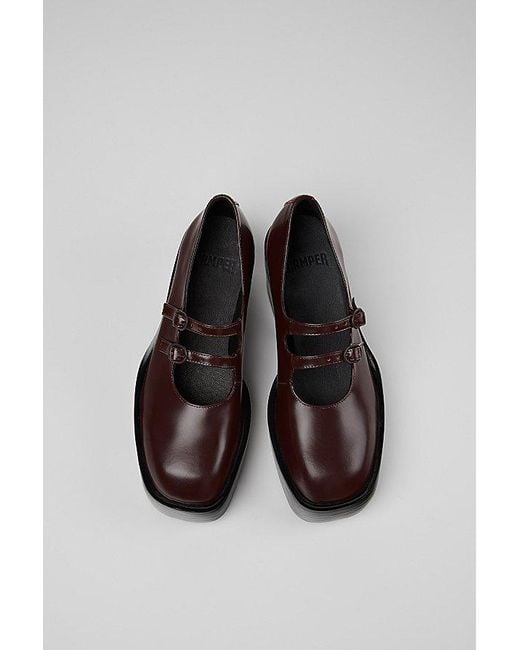 Camper Black Billie Leather Platform Mary Jane Heel
