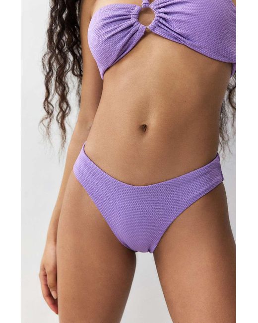 Daisy Street Purple Textured Bikini Bottoms