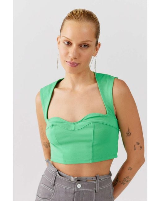 Urban Outfitters Uo Zola Sweetheart Tank Top in Green Lyst
