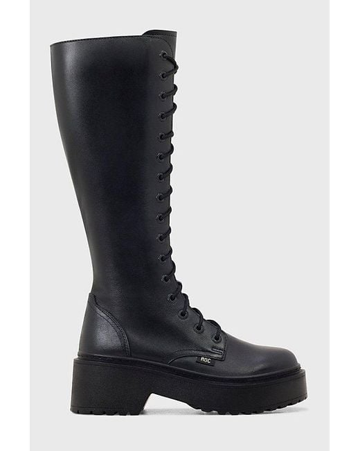 ROC Boots Australia Black Roc Tulsa Leather Knee-High Boot