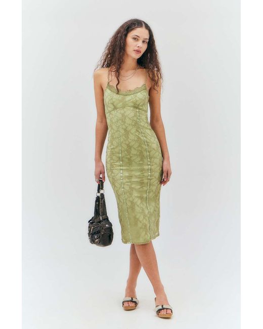 Daisy Street Green Lace Midi Dress