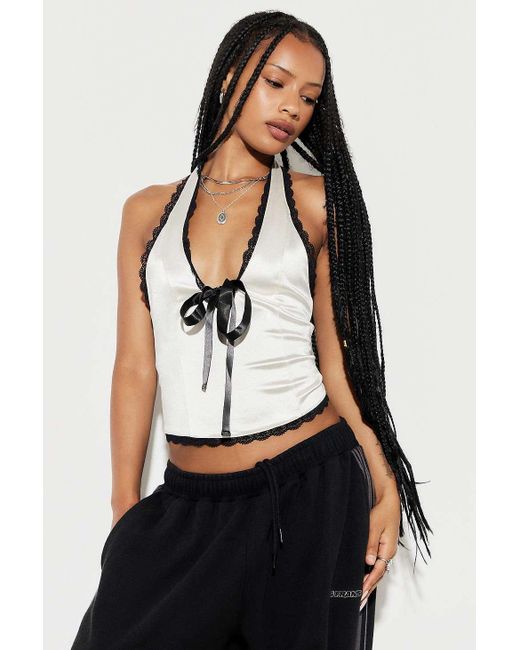 Kimchi Blue Black Farrah Halterneck Top