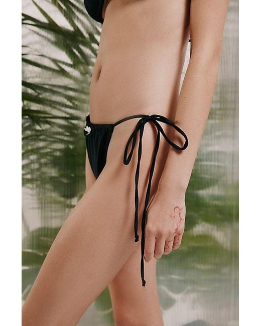 Motel Black Leyna String Bikini Bottom