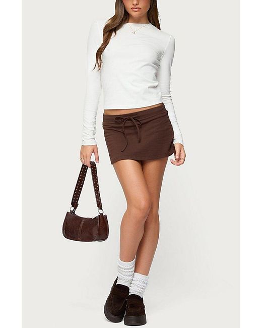 Edikted Brown Bayside Slitted Mini Skort