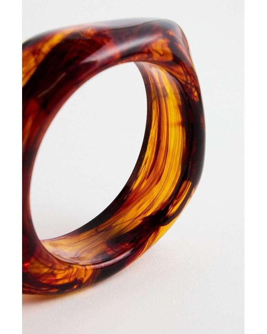Urban Outfitters Black Uo Tortoiseshell Chunky Resin Bangle