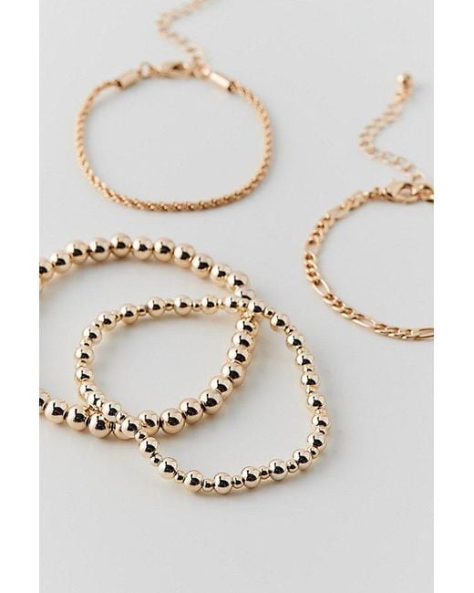 Urban Outfitters White Ball Bead Stack Bracelet Set