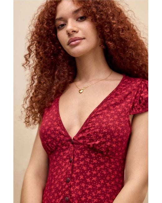 Kimchi Blue Nadia Tea Dress in Red