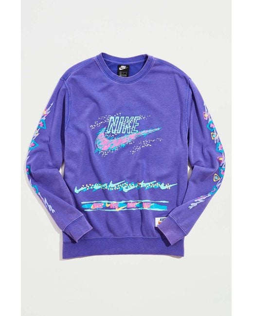 Nike Purple Club Stories Crew Neck Sweatshirt for men