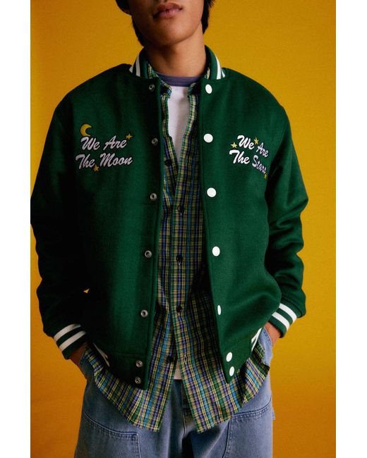 Obey Yellow Wizard Varsity Jacket for men