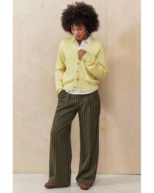 Urban Renewal Yellow Made From Remnants Ash Pinstripe Trousers