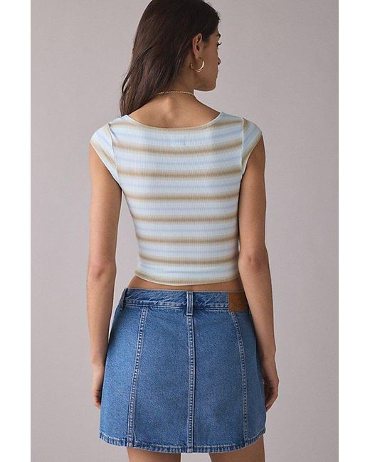 Levi's Blue Button-Front Denim Mini Skort