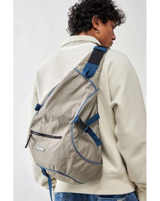 iets frans Gray Taupe One Shoulder Utility Backpack for men