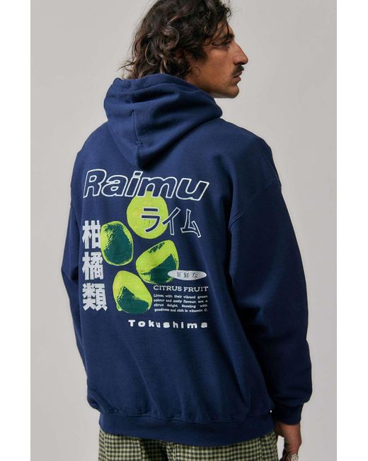 Urban Outfitters Blue Uo Navy Raimu Hoodie for men