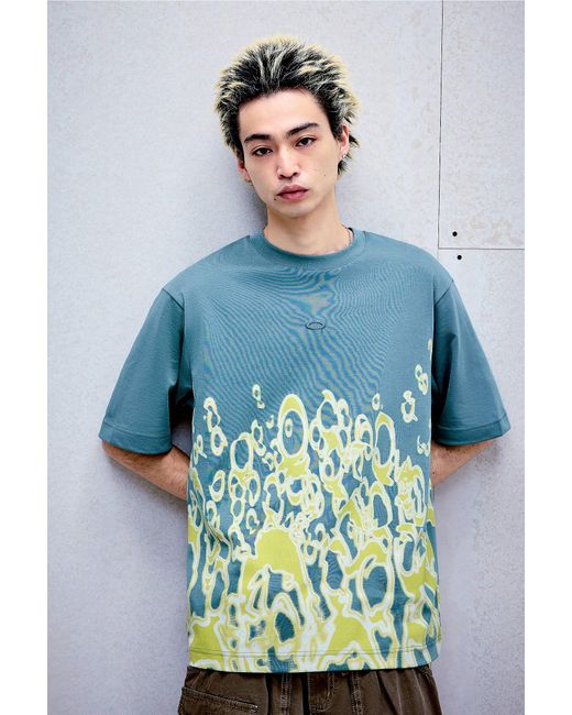 Oakley Blue Uo Exclusive Aviator Green Bubble Graphic T-shirt for men