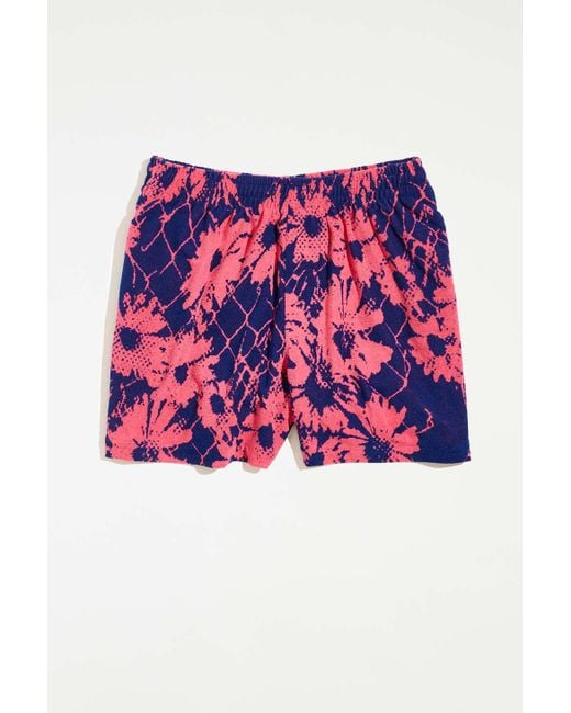 Urban Outfitters Red Uo Jacquard Terry Towel Short for men