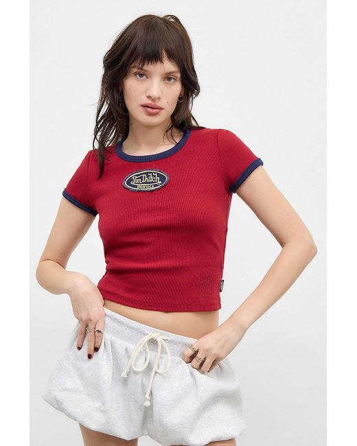 Von Dutch Uo Exclusive Red Ringer T-shirt