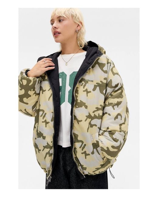 BDG Black Camo Reversible Puffer Jacket