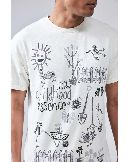Urban Outfitters Uo White Childhood Essence T-shirt for men