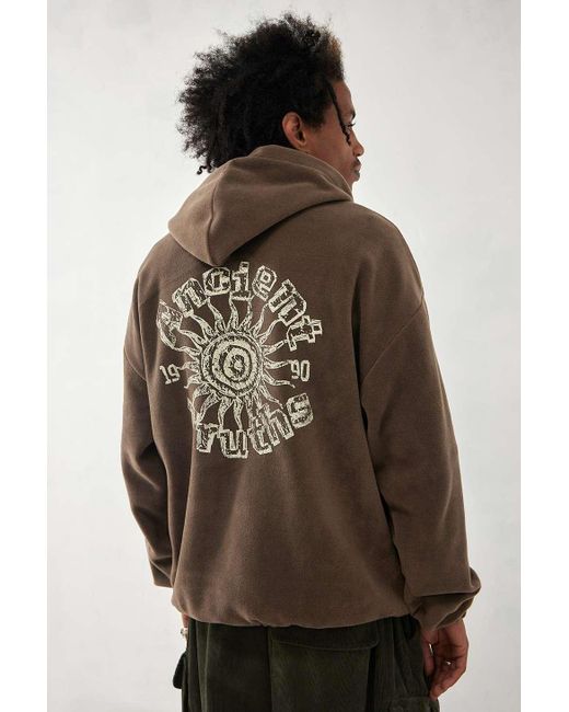 Urban Outfitters Uo Brown Ancient Truths Fleece Hoodie for men