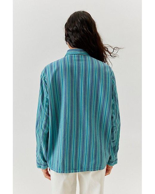 Urban Renewal Blue Vintage Striped Pj Shirt