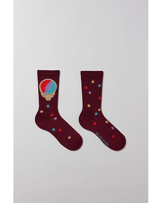 Urban Outfitters Red Grateful Dead Syf Sock for men
