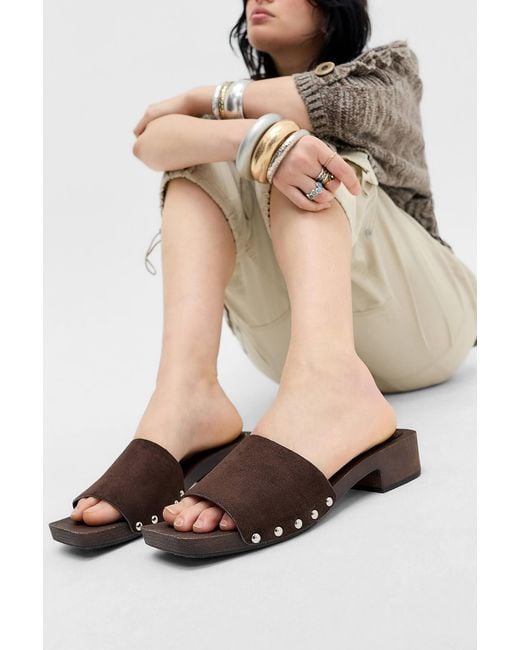 Raid Natural Brown Soline Clog Sandals