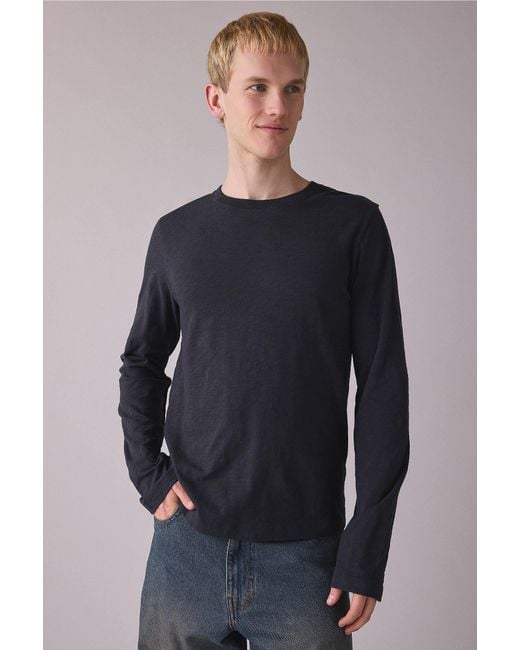 Standard Cloth Blue Leo Long Sleeve Slub T-shirt for men