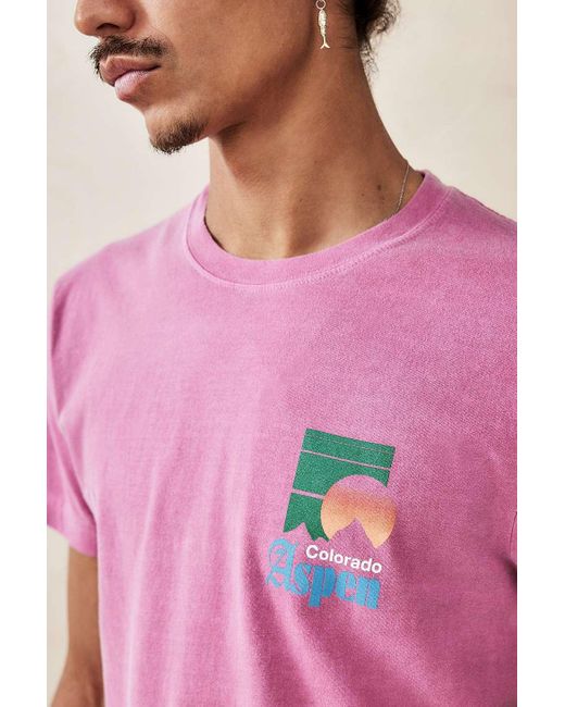 Urban Outfitters Pink Uo Aspen T-shirt for men