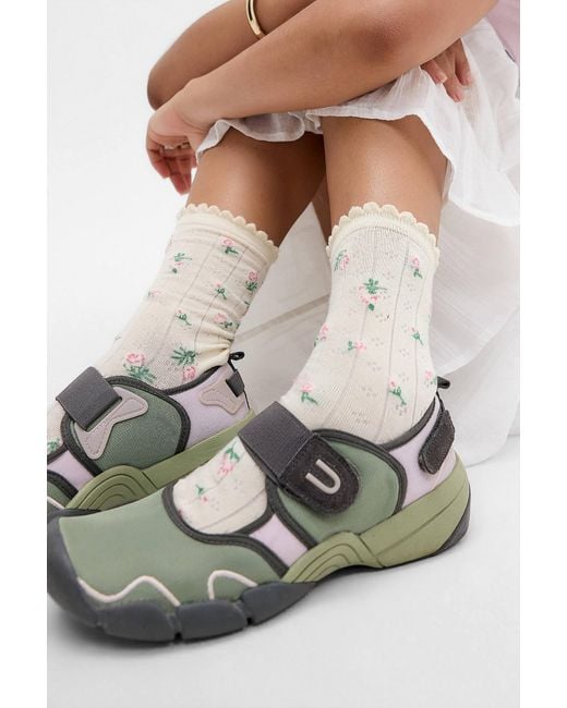 Out From Under Gray Floral Socks