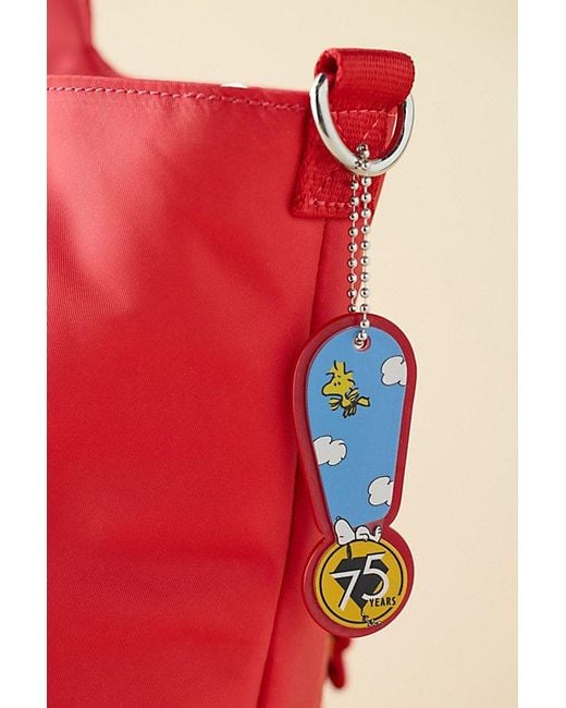 Whatever Makes You Happy Red Whatever! Makes You Happy Peanuts Snoopy House Nylon Padded Tote Bag