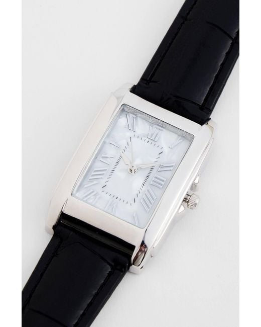 Silence + Noise White Silence + Noise Black Croc Watch for men
