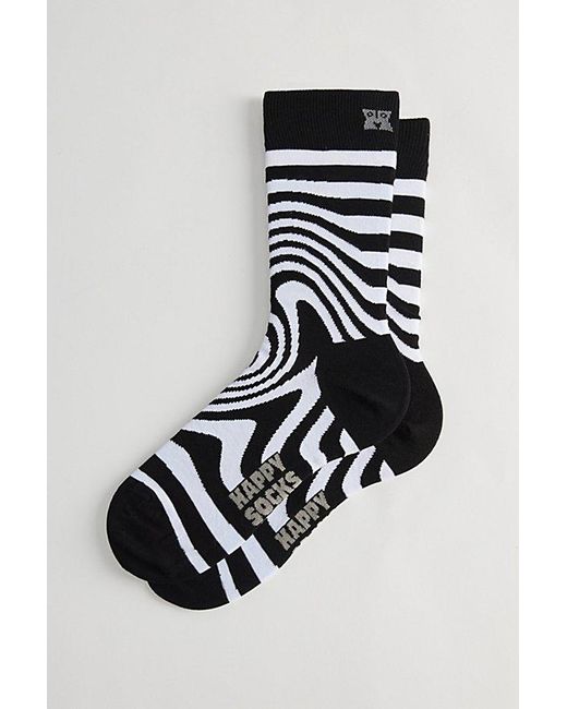 Happy Socks Black Dizzy Crew Sock for men