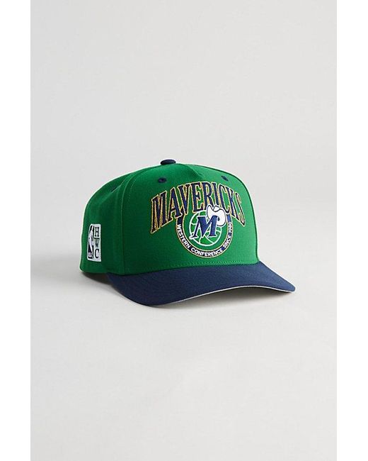 Mitchell & Ness Green Crown Jewels Pro Dallas Mavericks Snapback Hat for men