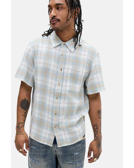 BDG White Slate Check Short Sleeve Shirt for men