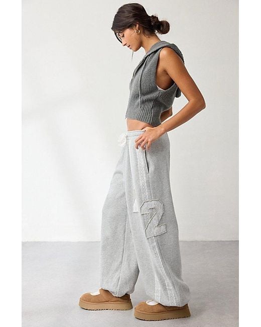 Out From Under White Brenda Lace Stripe Jogger Sweatpant