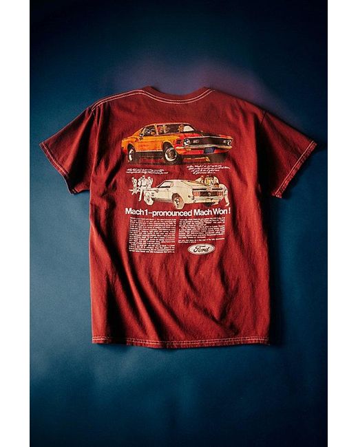 Urban Outfitters Blue Ford Mustang Vintage Ad Tee for men