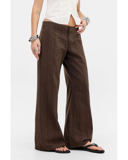 BDG Brown Tally Low Rise Textured Trousers