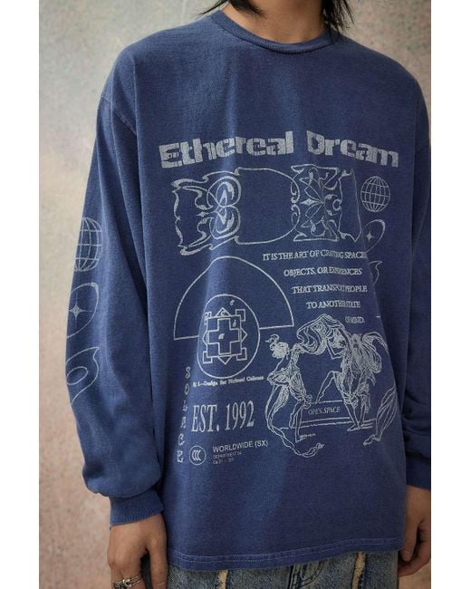 Urban Outfitters Uo Blue Ethereal Dreams Long-sleeved T-shirt for men