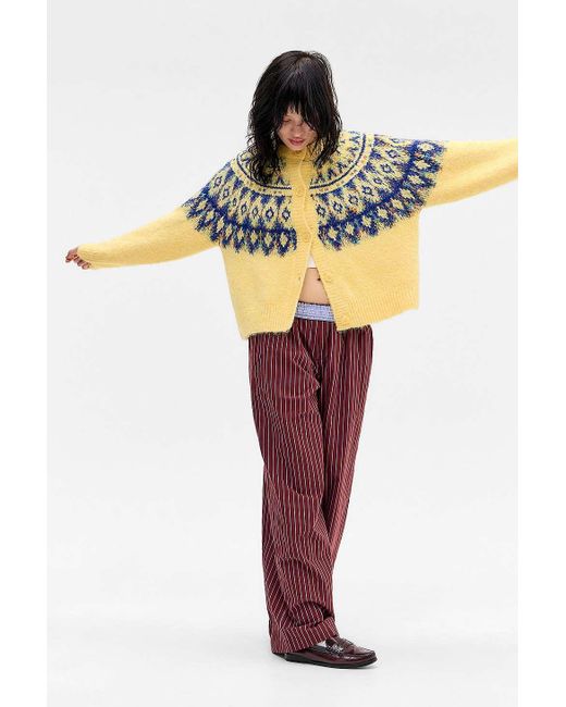 Kimchi Blue Yellow Confetti Fairisle Cardigan