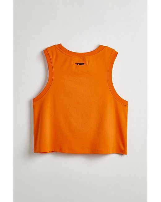Urban Outfitters Orange Lincoln University Uo Exclusive Cropped Muscle Tee