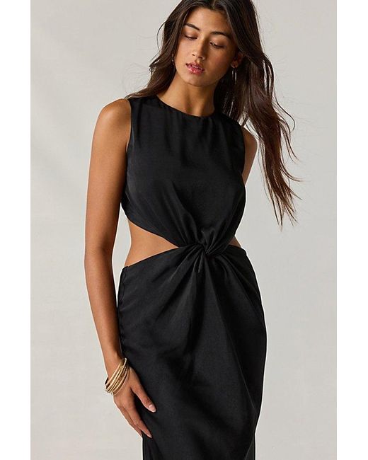 Bardot Black Esfria Twist-Front Open Back Cutout Maxi Dress