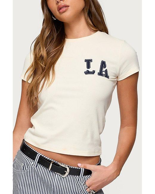 Edikted White Cali Babe T Shirt Top