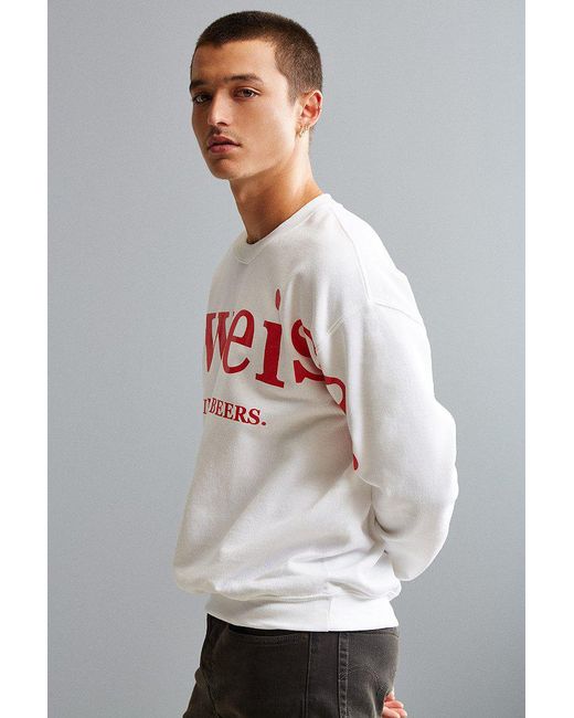 Urban Outfitters Budweiser Crew Neck Sweatshirt in White for Men | Lyst
