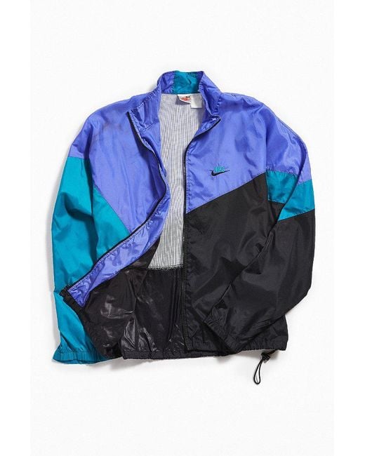 Urban Outfitters Vintage Purple + Teal Windbreaker Jacket in Black for Men | Lyst