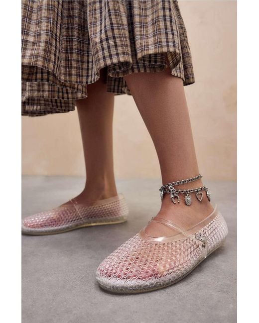 Juju Black Clear Mila Ballet Shoes Uk 3 At Urban Outfitters
