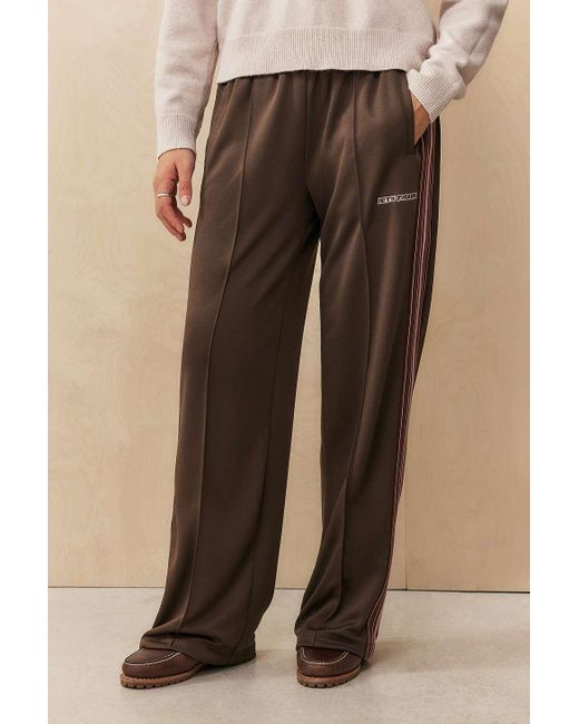 iets frans Brown Tricot Straight Leg Track Pants